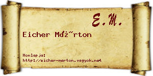 Eicher Márton névjegykártya